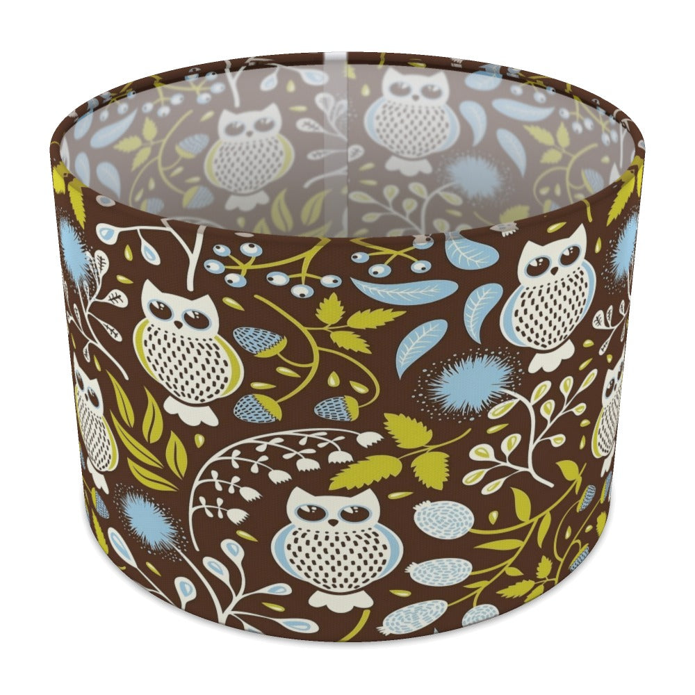 Charming Owl and Leaf Pattern lampshade - 30cm Table
