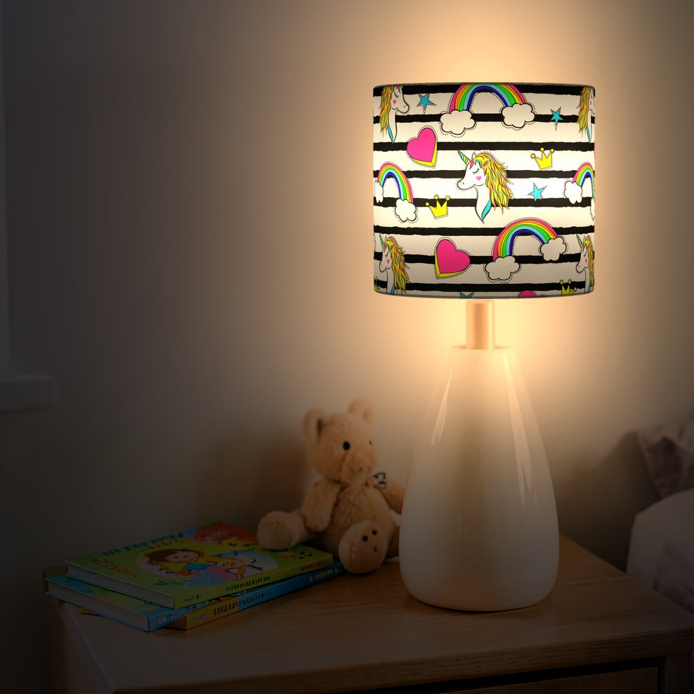 Unicorn Rainbow Hearts lampshade