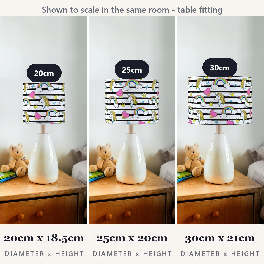 Unicorn Rainbow Hearts lampshade