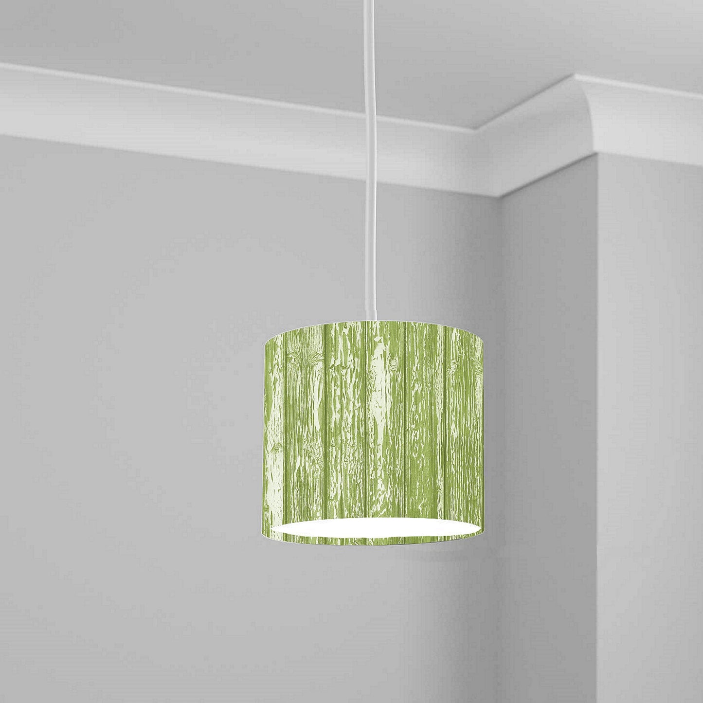 Green Wood Grain Pattern Ceiling Lampshade Lightshade for Room - 20cm x 18.5cm