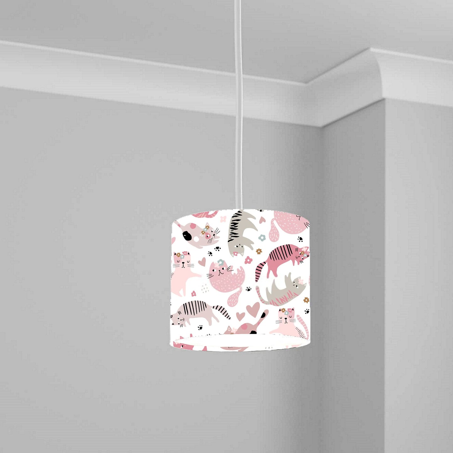 Pastel Unicorn and Stars Ceiling Lampshade Lightshade for Nursery - 20cm x 18.5cm