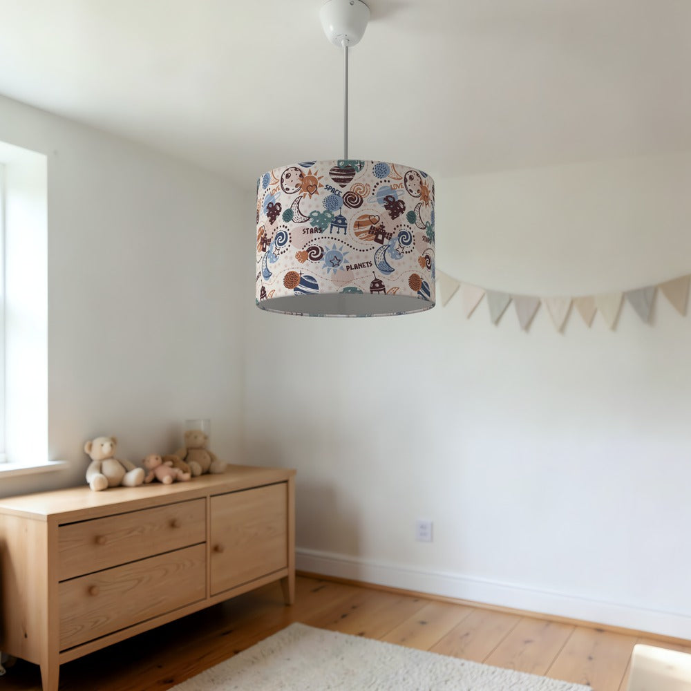 Space Adventure Planets Rocket lampshade