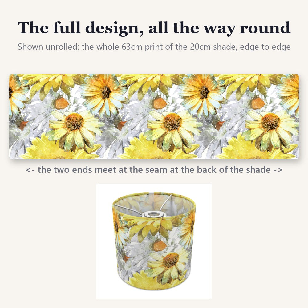 Yellow Floral Watercolor lampshade