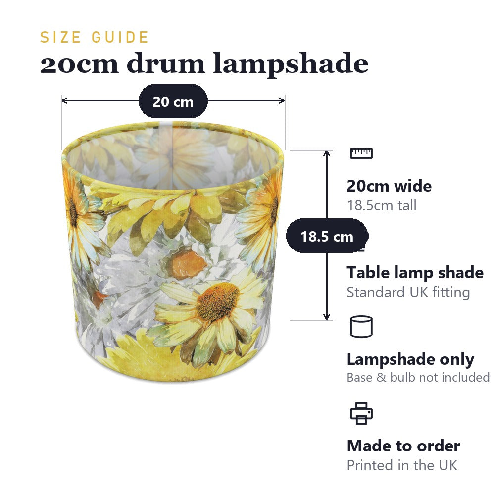 Yellow Floral Watercolor lampshade