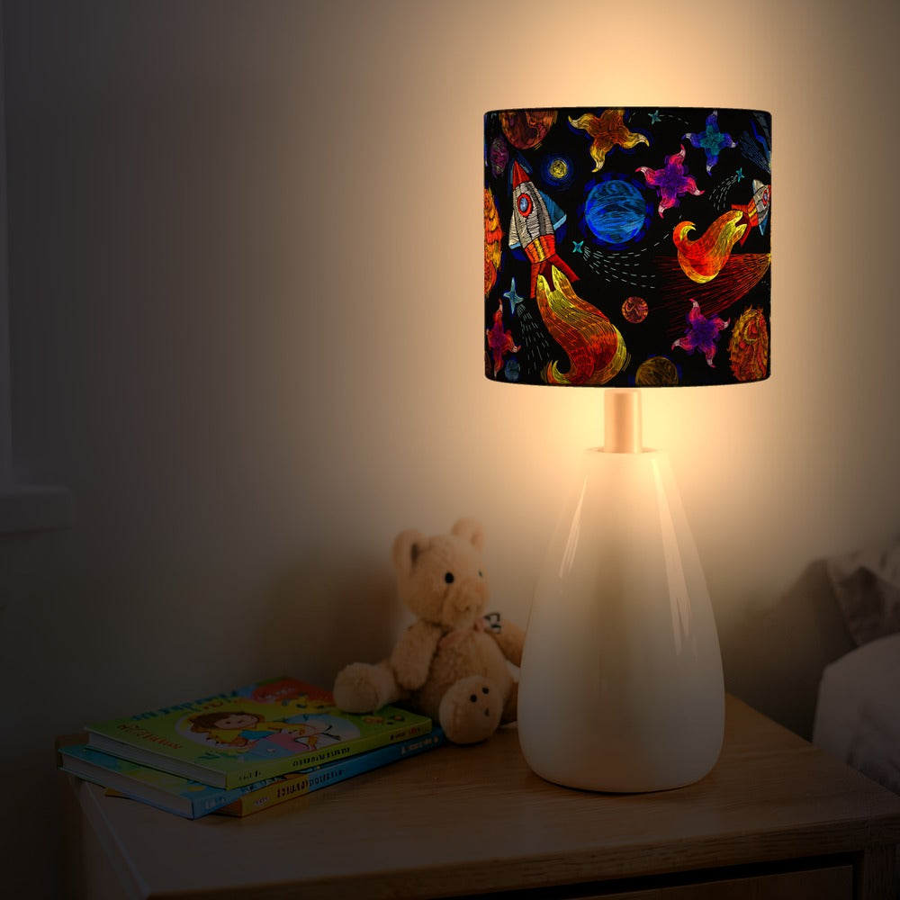 Colorful Space Rocket and Planets lampshade