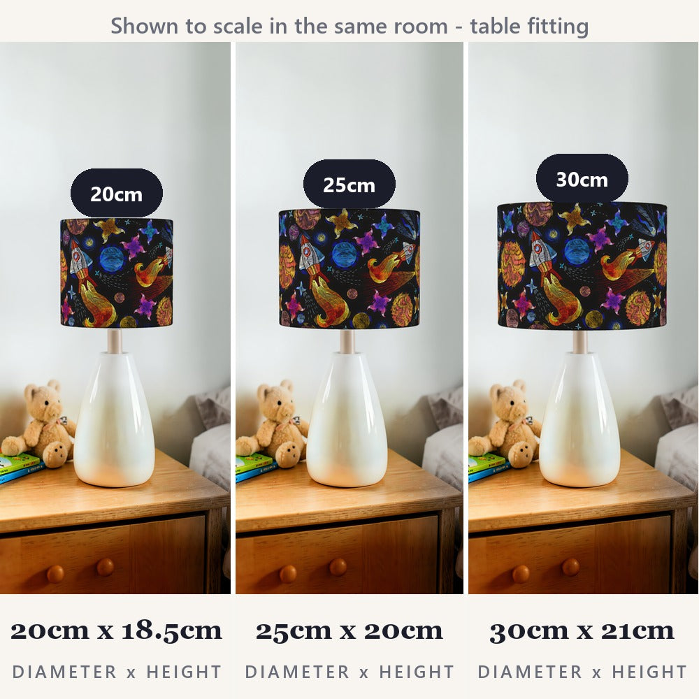 Colorful Space Rocket and Planets lampshade