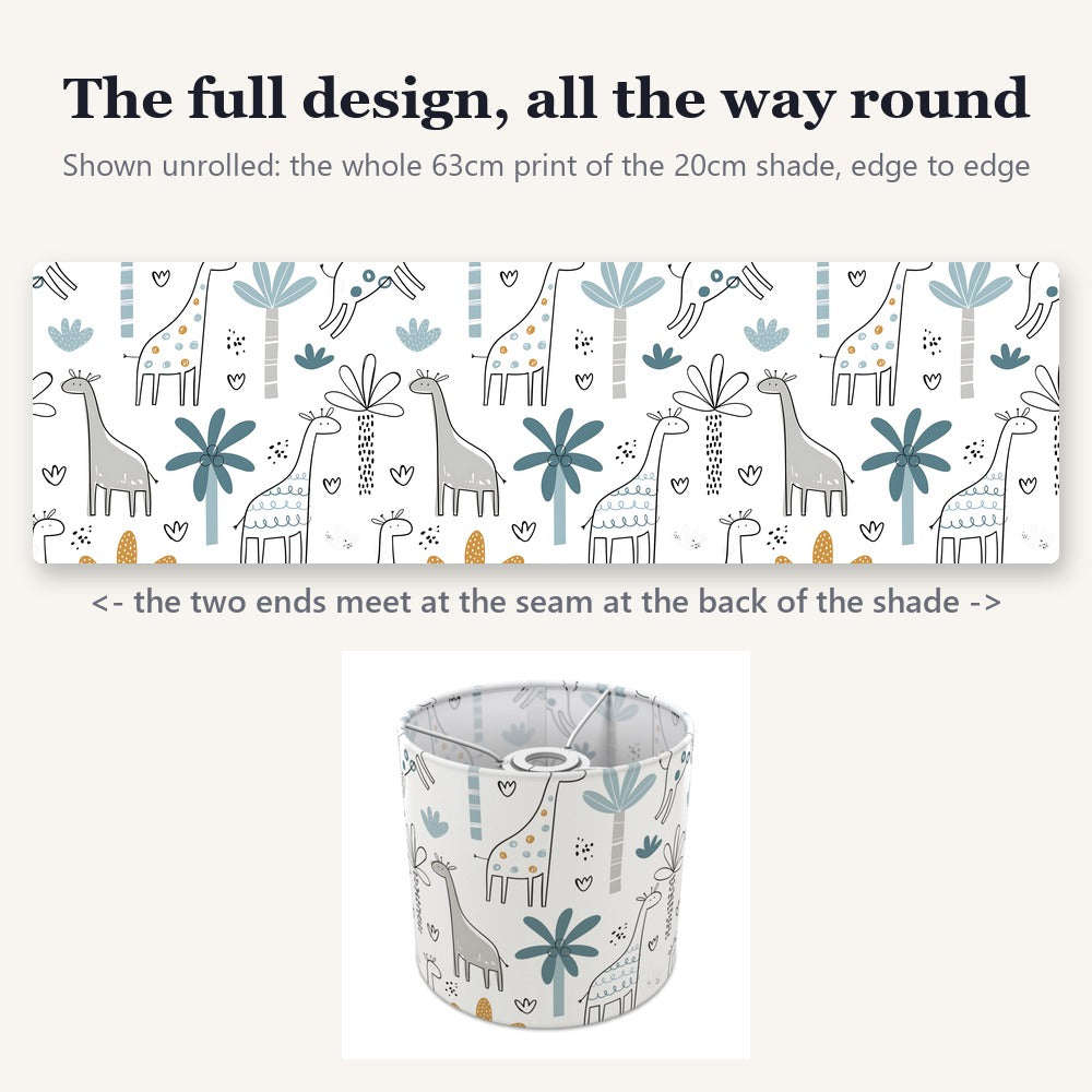Whimsical Giraffe and Tree Pattern lampshade