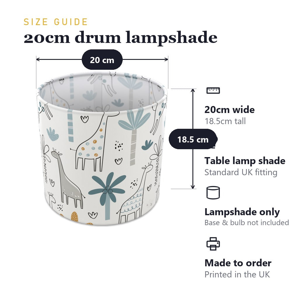 Whimsical Giraffe and Tree Pattern lampshade