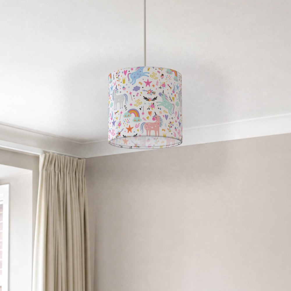 Magical Unicorn Pink Blue lampshade