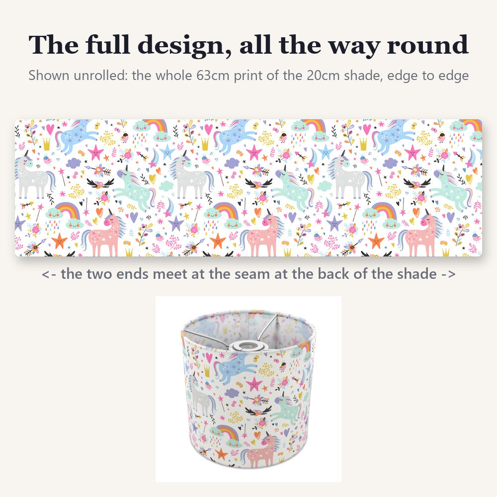 Magical Unicorn Pink Blue lampshade