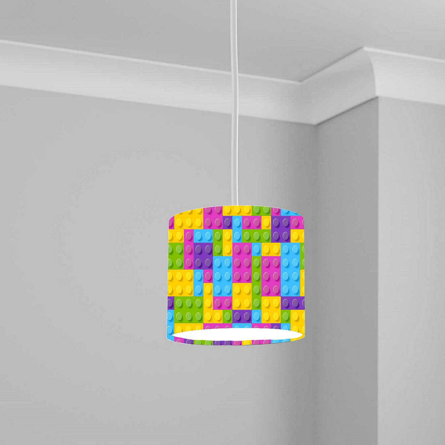 Colorful Building Blocks Ceiling Lampshade Lightshade for Kids Room - 20cm x 18.5cm