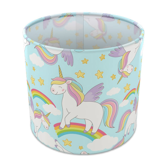 Pink Flying Unicorn Rainbow lampshade - 20cm Table