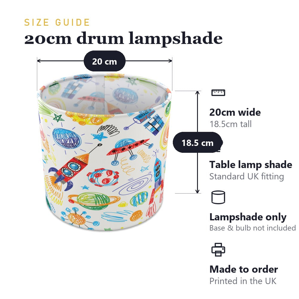 Colorful Space Rocket Drawing lampshade