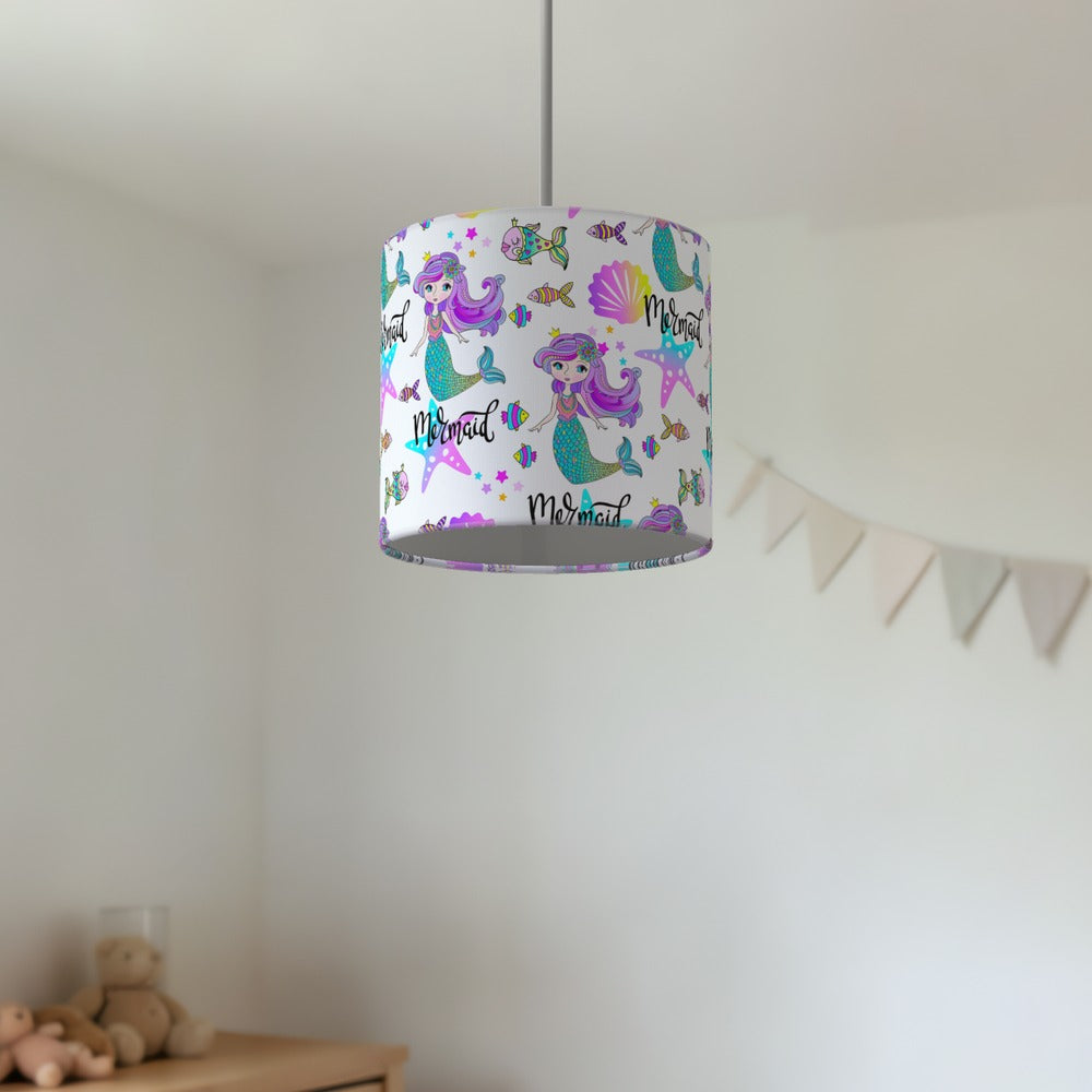 Colorful Mermaid and Seashell lampshade