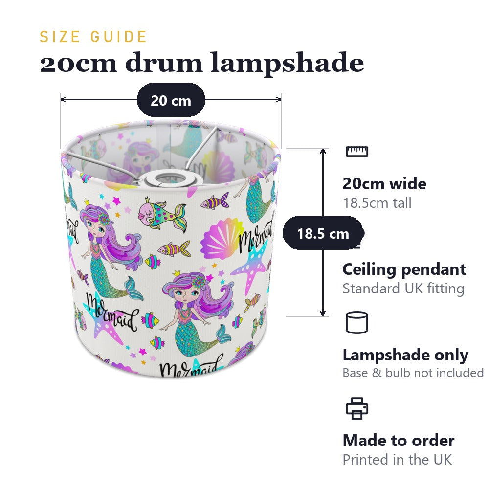 Colorful Mermaid and Seashell lampshade