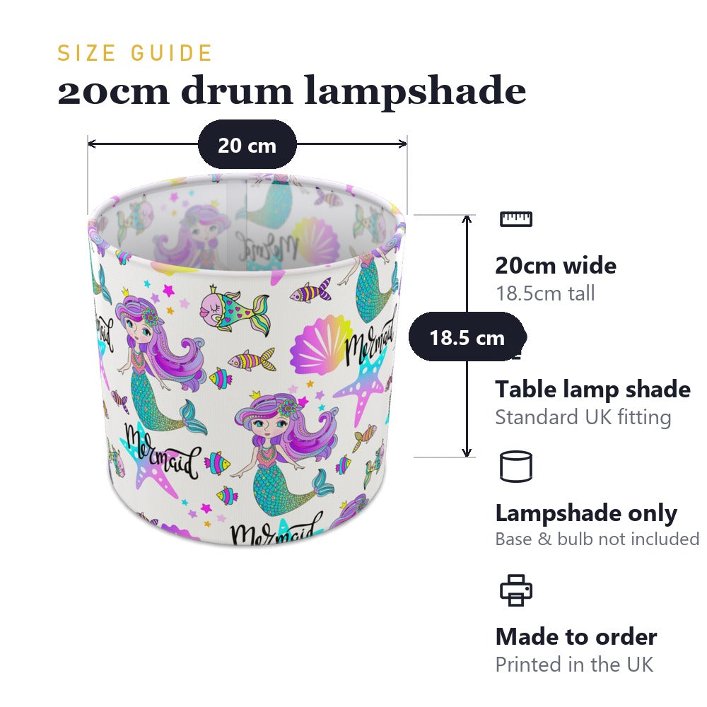 Colorful Mermaid and Seashell lampshade