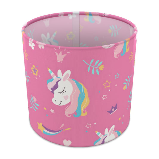 Pink Unicorn and Flowers lampshade - 20cm Table