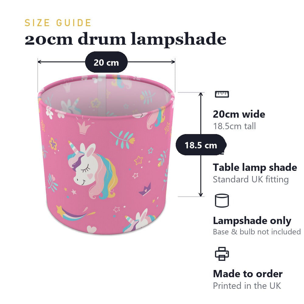 Pink Unicorn and Flowers lampshade