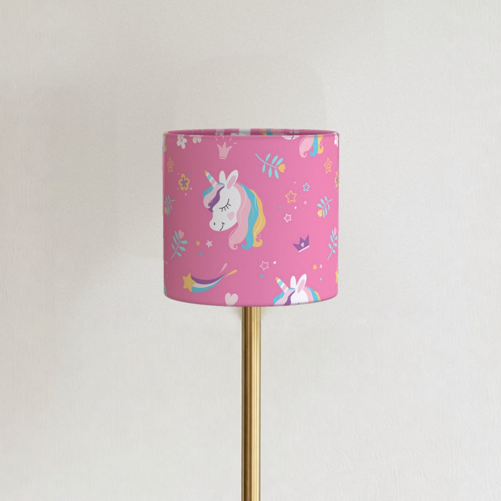 Pink Unicorn and Flowers lampshade