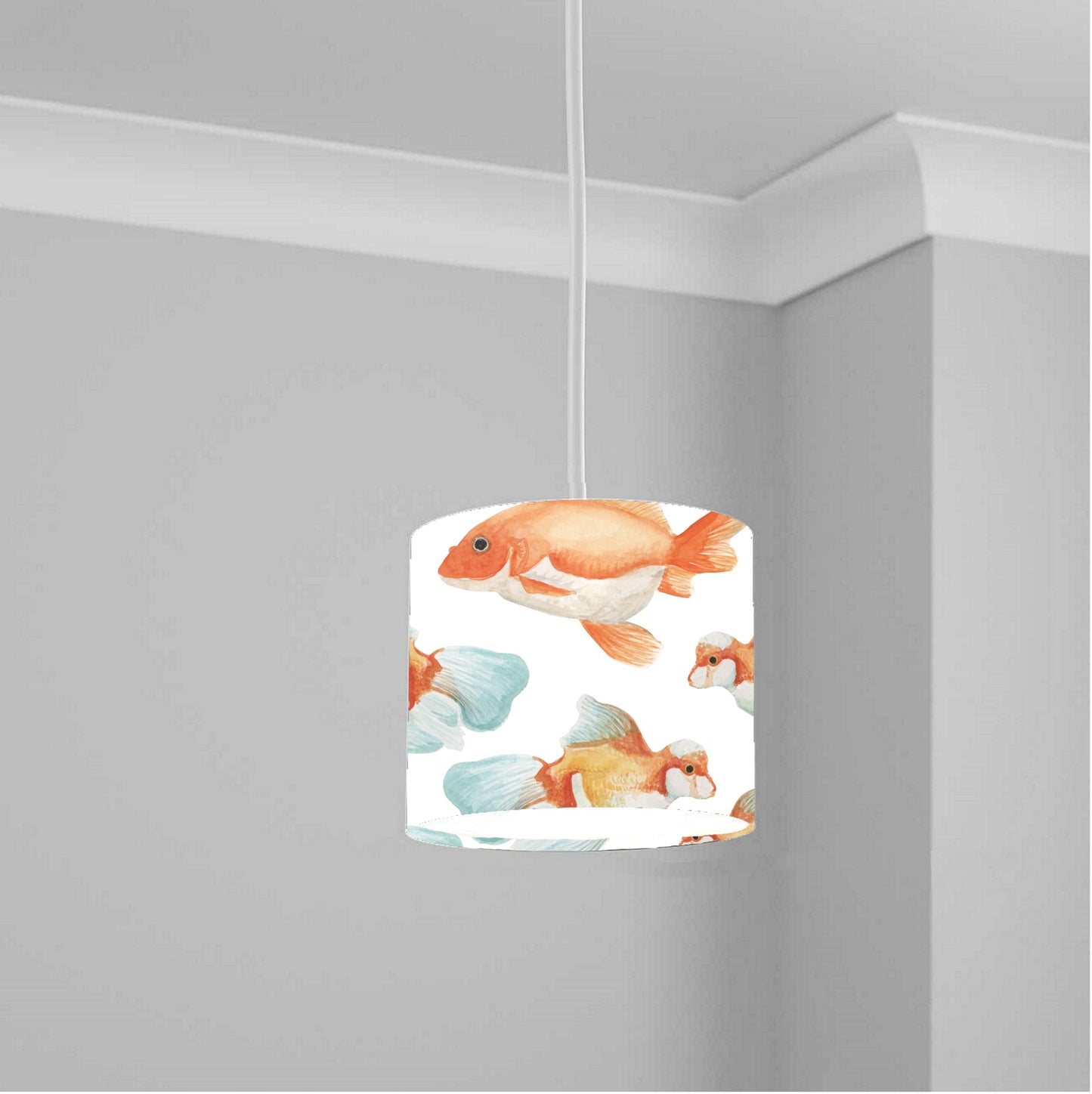 Orange Goldfish Pattern Ceiling Lampshade Lightshade for Room - 20cm x 18.5cm