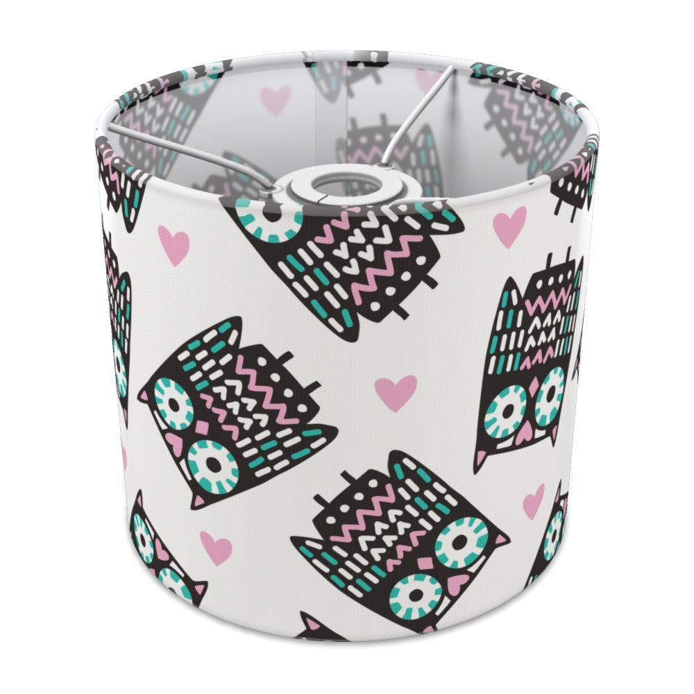 Pink and Teal Owl Heart Pattern lampshade - 20cm Ceiling