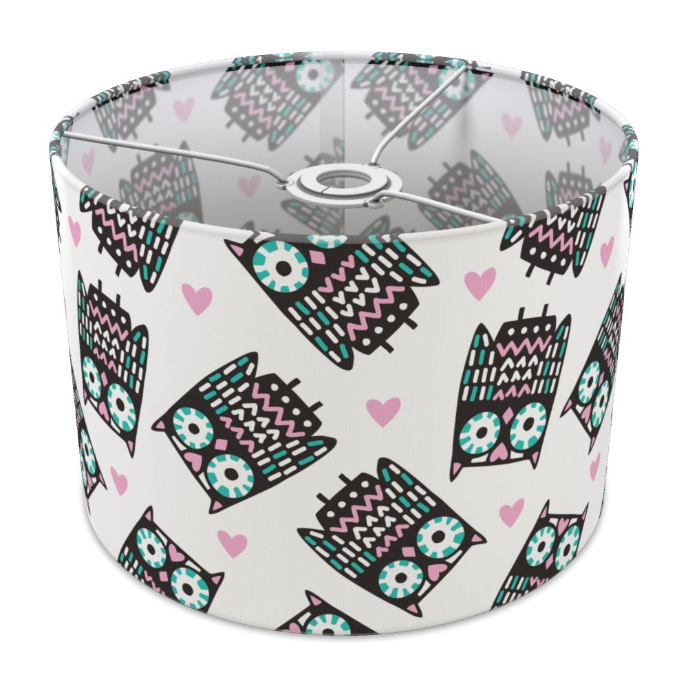 Pink and Teal Owl Heart Pattern lampshade - 30cm Ceiling