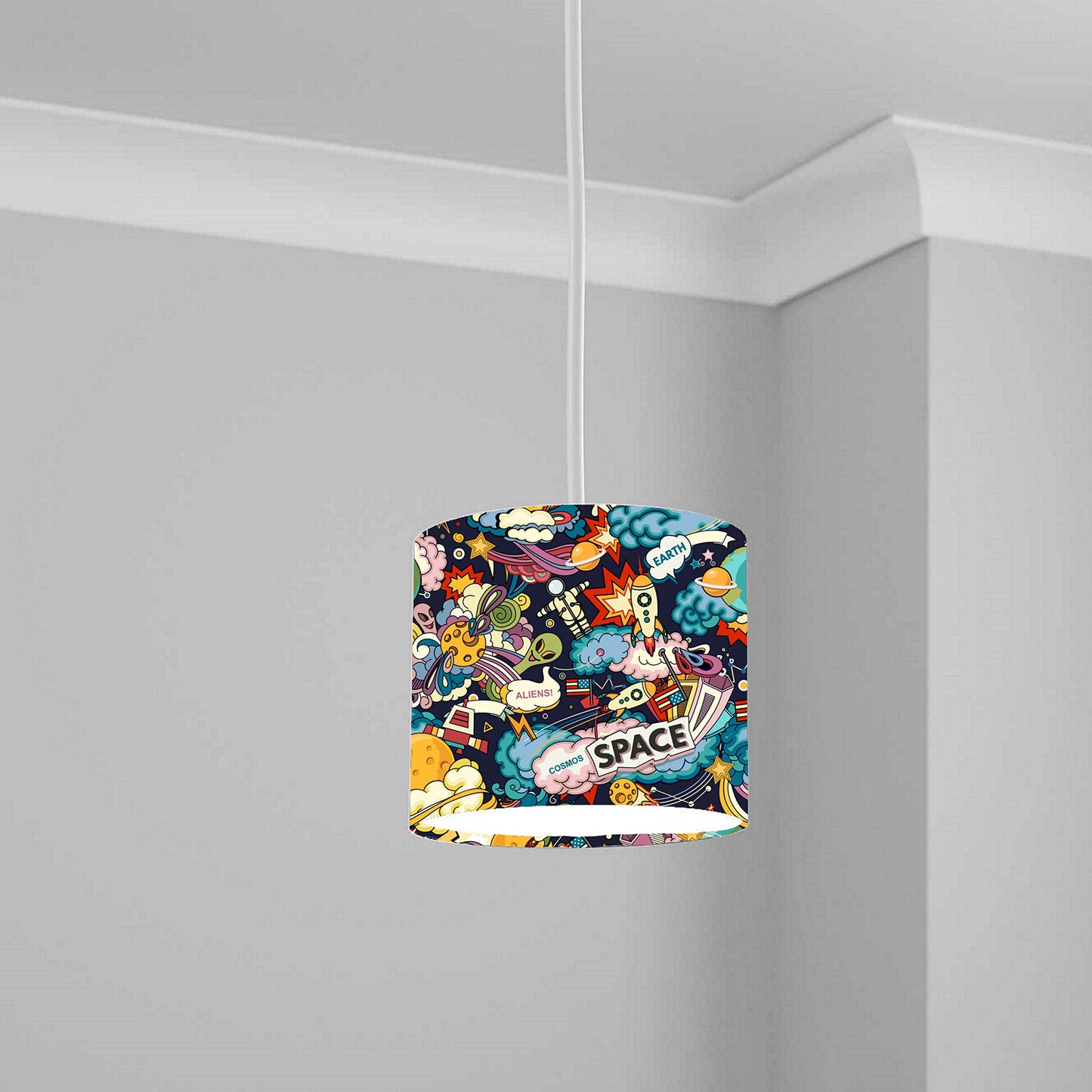 Cosmic Space Adventure Ceiling Lampshade Lightshade for Nursery - 20cm x 18.5cm