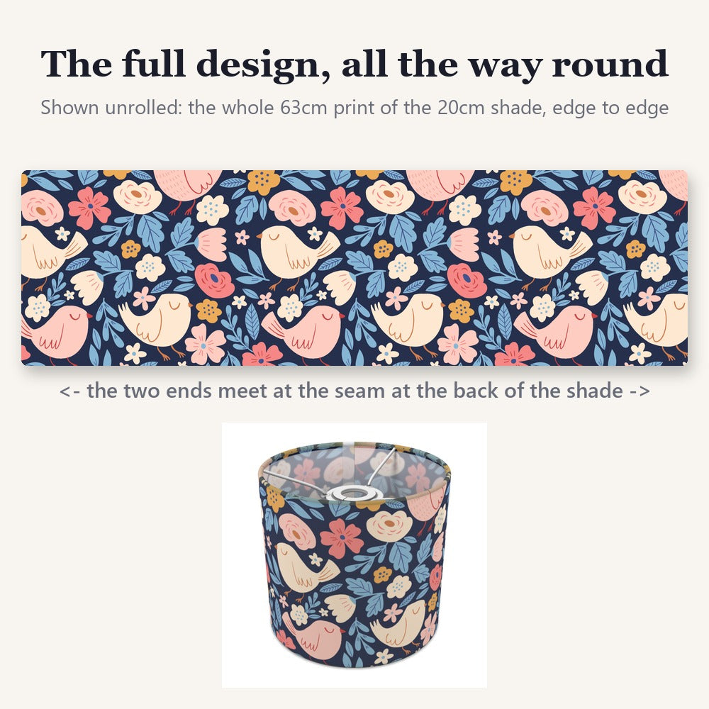 Floral Sleeping Birds lampshade