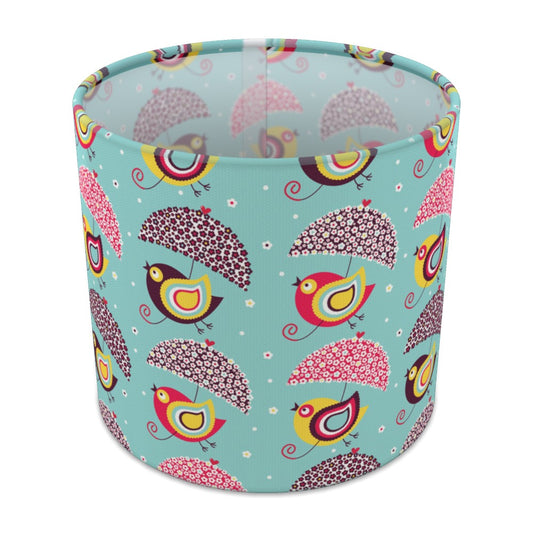 Colorful Bird and Umbrella Pattern lampshade - 20cm Table