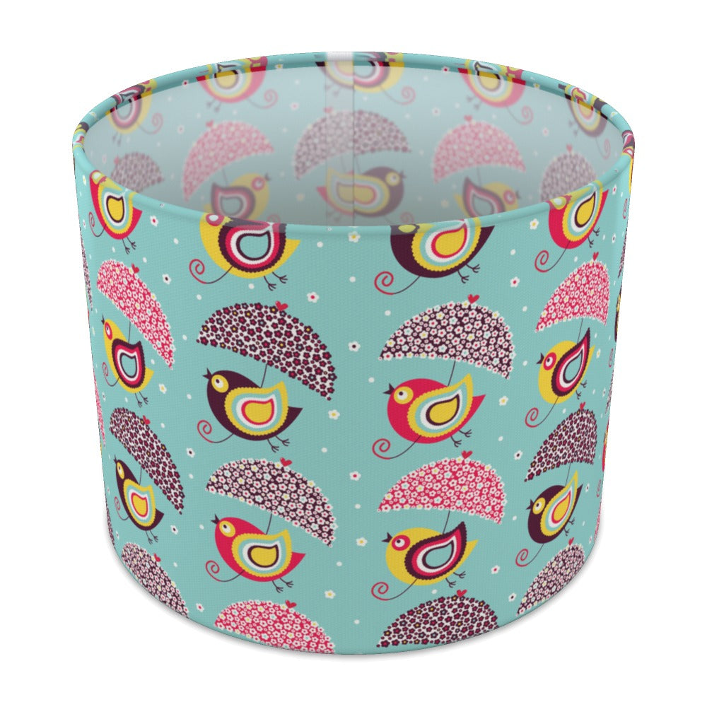 Colorful Bird and Umbrella Pattern lampshade - 25cm Table