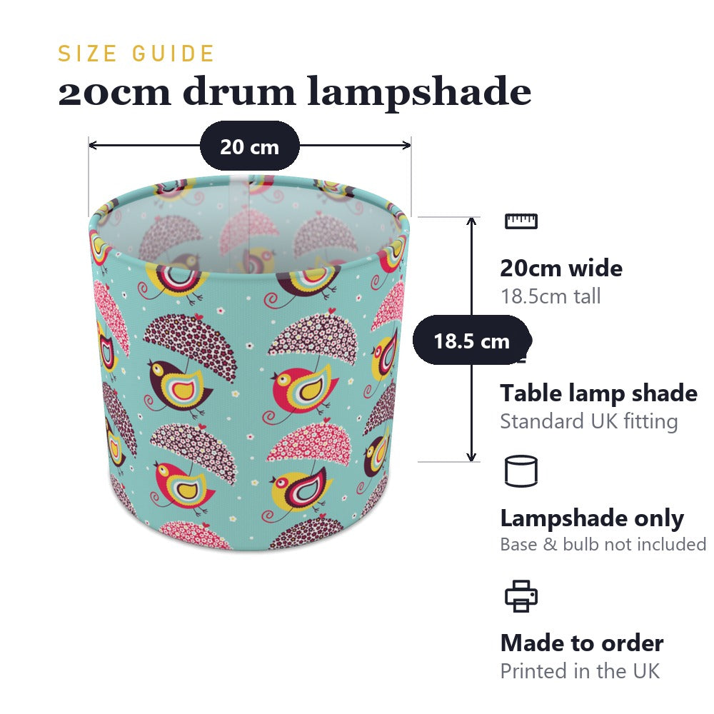 Colorful Bird and Umbrella Pattern lampshade