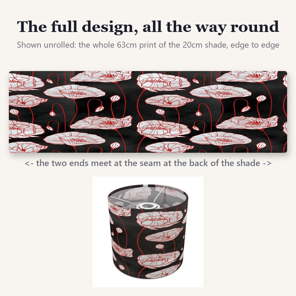 Red Poppy Floral Pattern lampshade