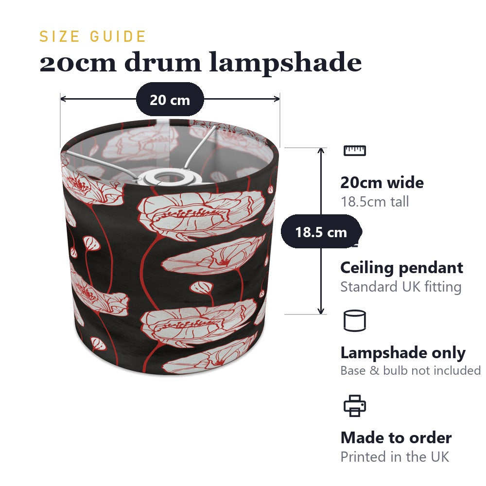 Red Poppy Floral Pattern lampshade