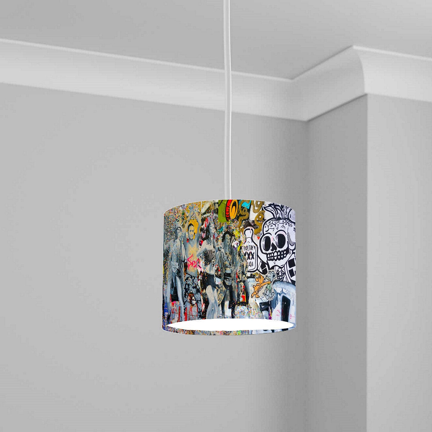 Streetart Lampshade Scull Street Art Banksy Bedroom Lightshade 20CMX18.5CM