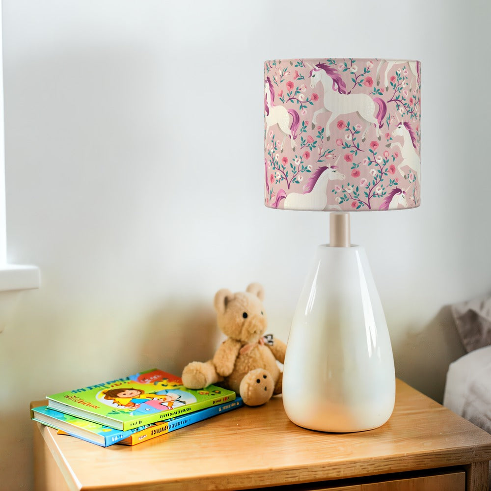 Enchanting Unicorn and Red Rose lampshade