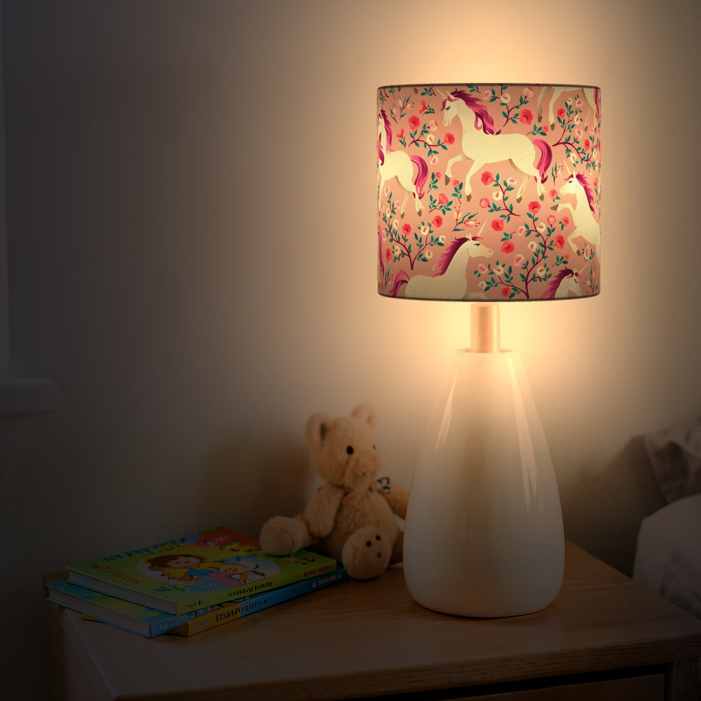 Enchanting Unicorn and Red Rose lampshade