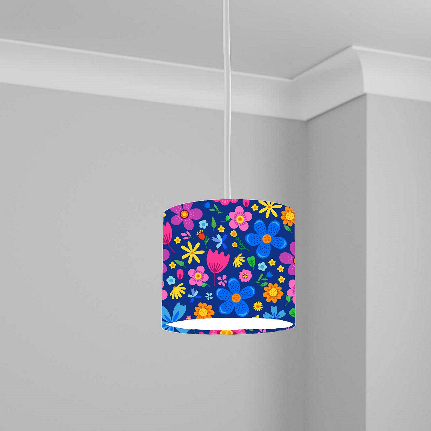 Colorful Floral Pattern Ceiling Lampshade Lightshade for Nursery - 20cm x 18.5cm