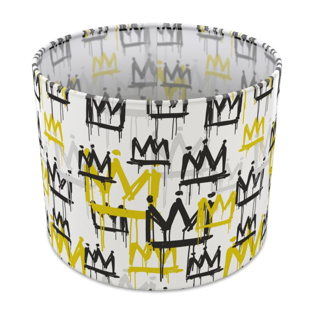 Bold Gold and Black Crown Pattern lampshade - 25cm Table