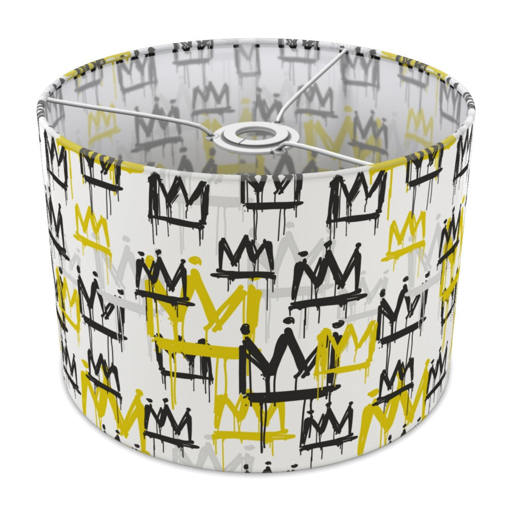 Bold Gold and Black Crown Pattern lampshade - 30cm Ceiling