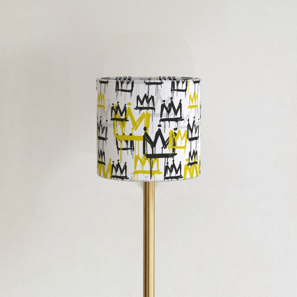 Bold Gold and Black Crown Pattern lampshade
