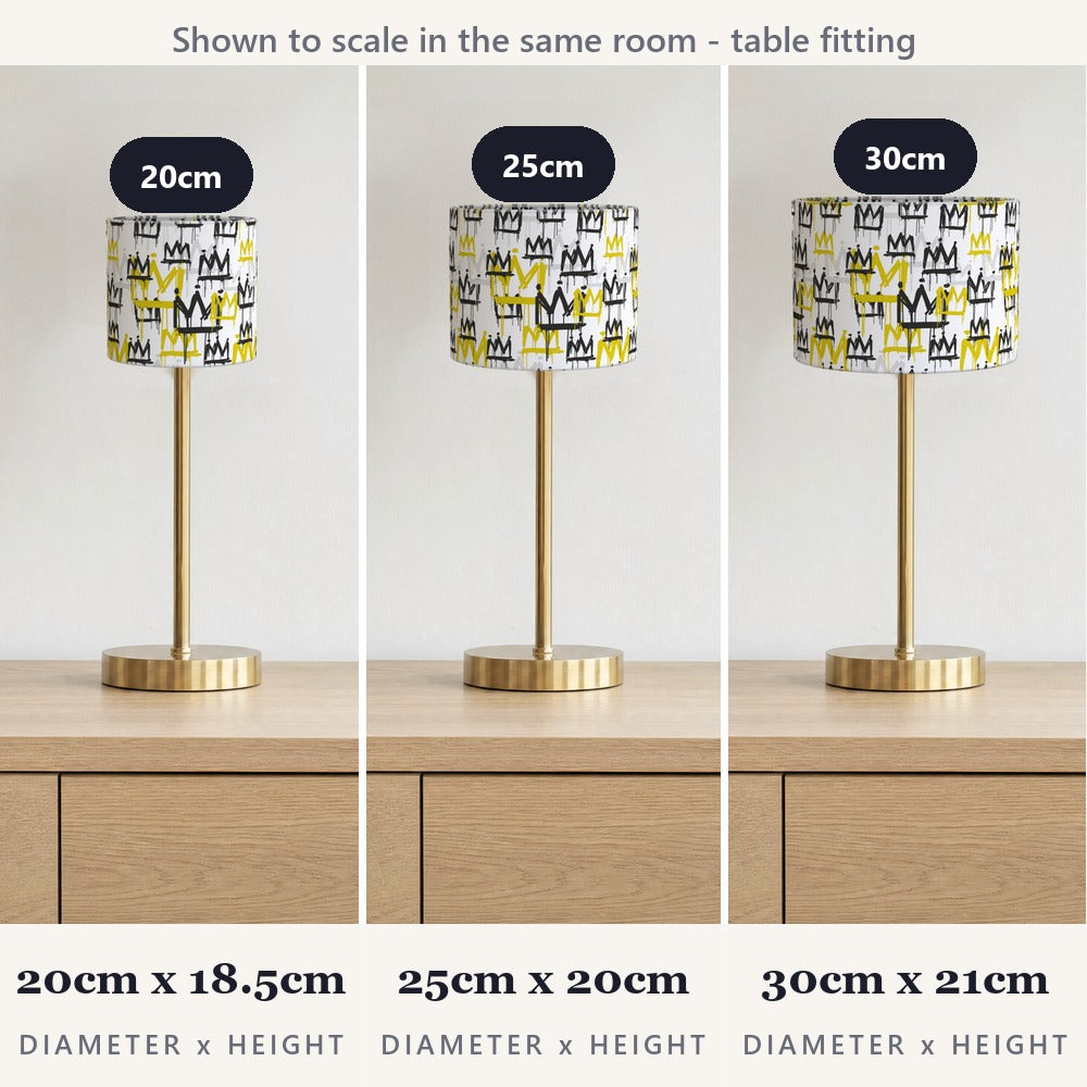 Bold Gold and Black Crown Pattern lampshade