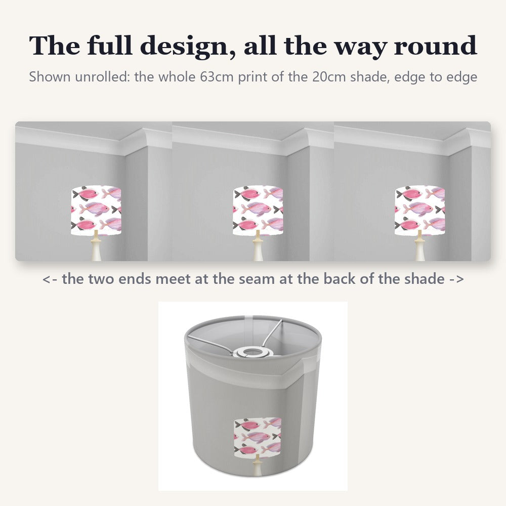 Pink Fish Pattern lampshade