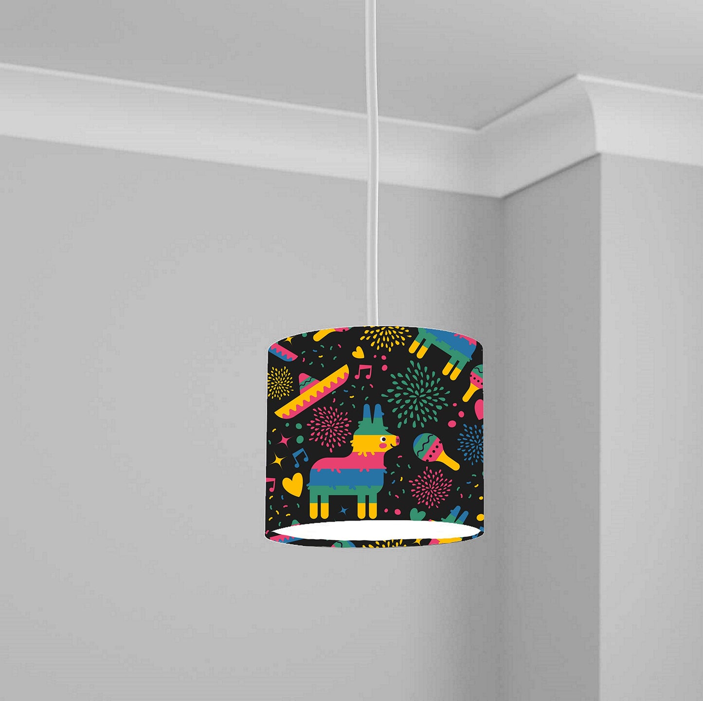 Colorful Fiesta Pinata Pattern Ceiling Lampshade Lightshade for Room - 20cm x 18.5cm