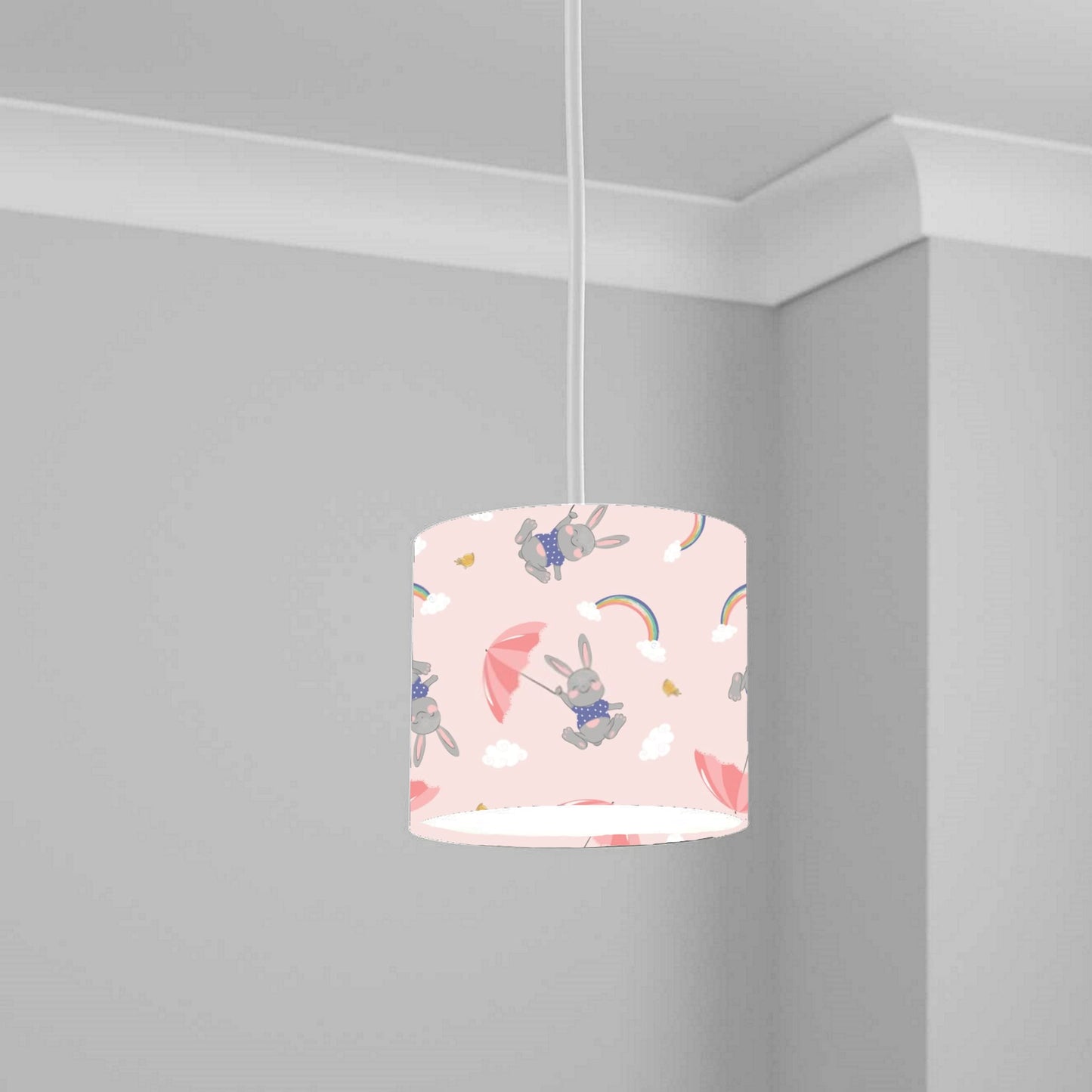 Pastel Unicorn and Stars Ceiling Lampshade Lightshade for Nursery - 20cm x 18.5cm