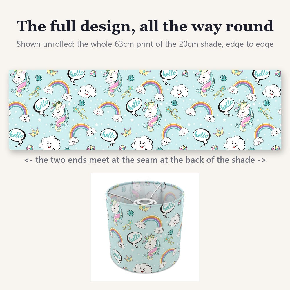 Whimsical Unicorn and Rainbow lampshade