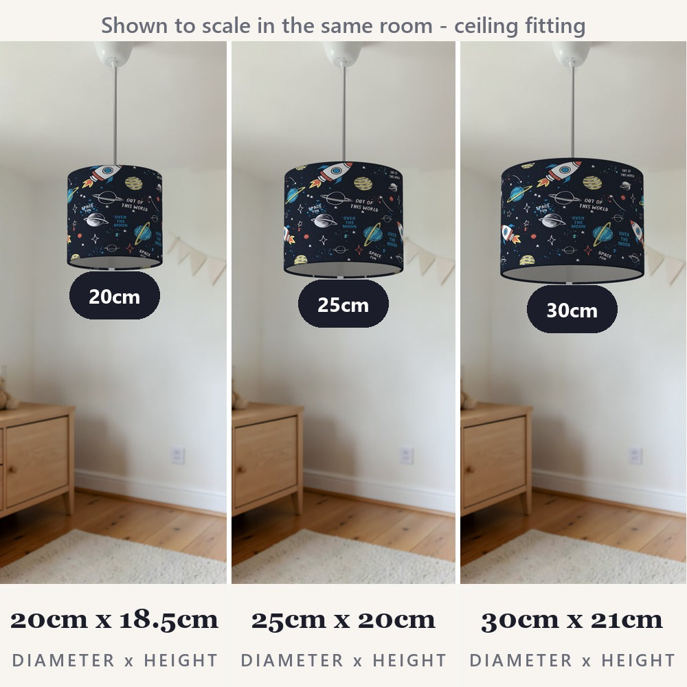 Space Adventure Rocket and Planets lampshade