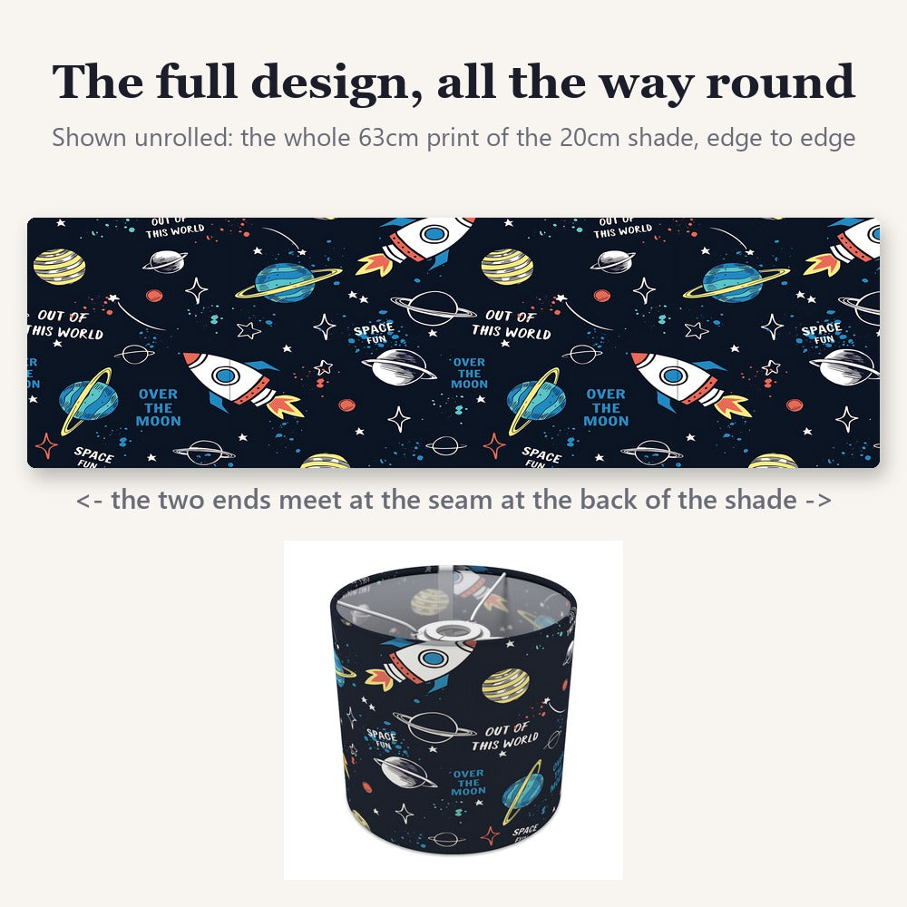 Space Adventure Rocket and Planets lampshade