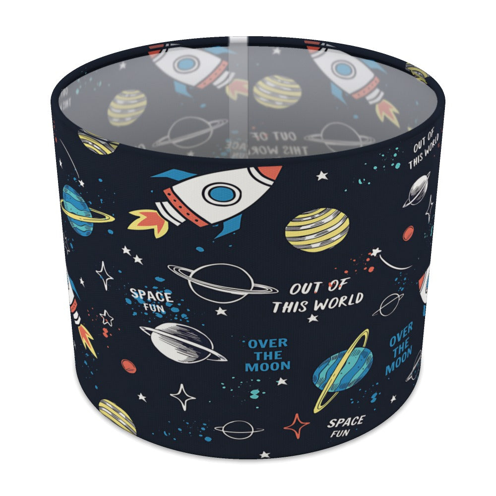 Space Adventure Rocket and Planets lampshade - 25cm Table