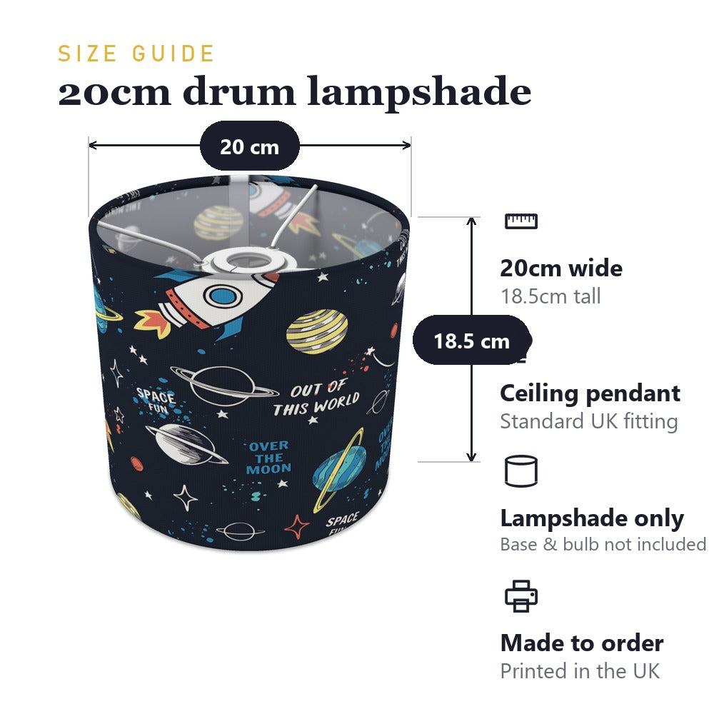 Space Adventure Rocket and Planets lampshade
