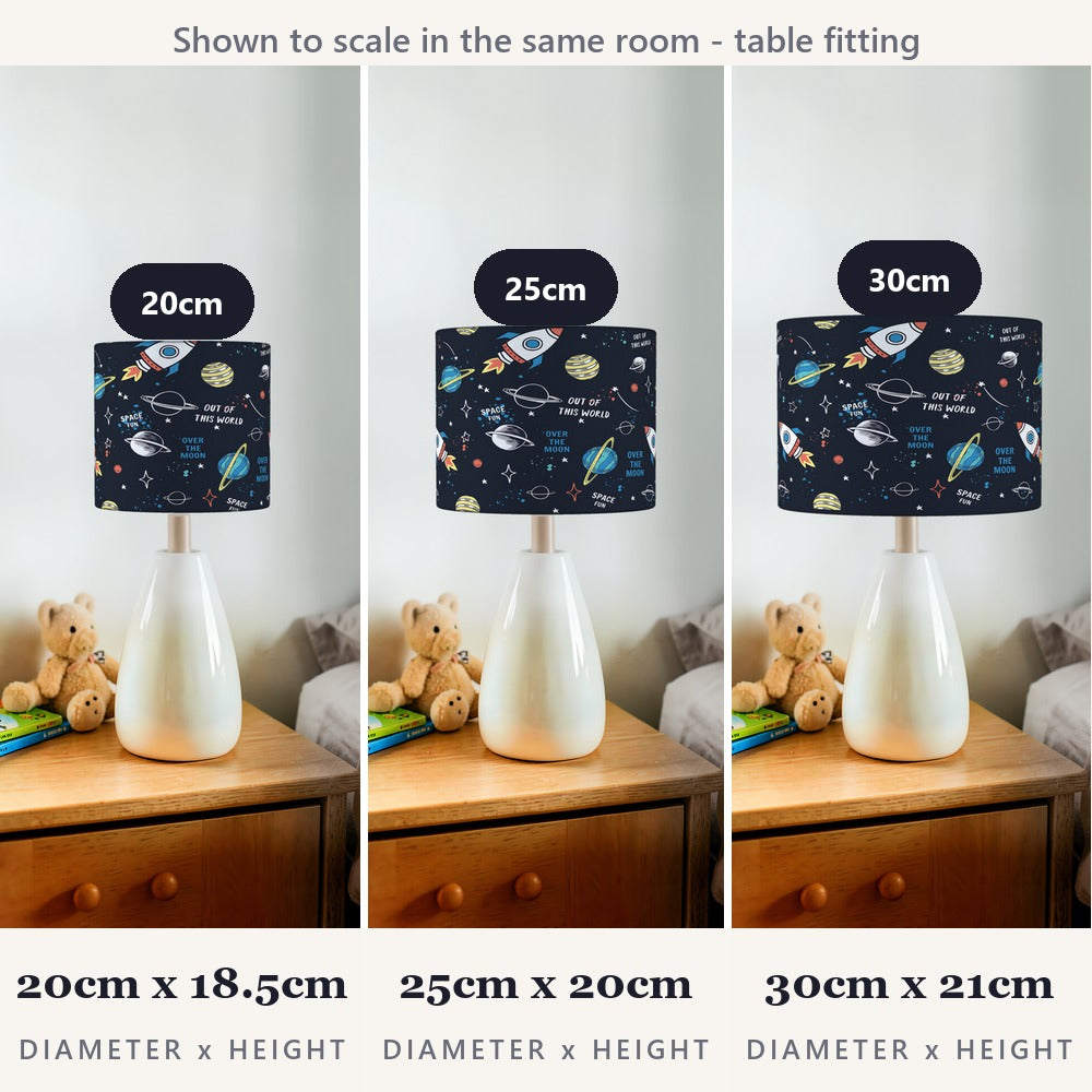 Space Adventure Rocket and Planets lampshade